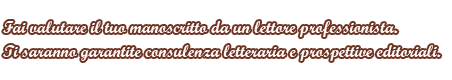 Fai valutare ul tuo manoscritto da un valutatore professionista